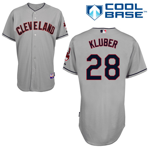 Corey Kluber #28 mlb Jersey-Cleveland Indians Women's Authentic Road Gray Cool Base Baseball Jersey